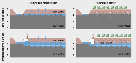 Figuur 3 1 Werkingsmechanisme systeemgerichte drainage (bron: spaarwater.com).