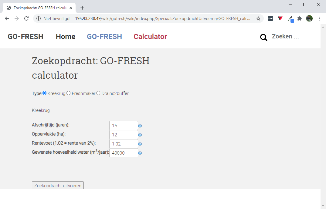 Fto van de GO-FRESH kostencalculator